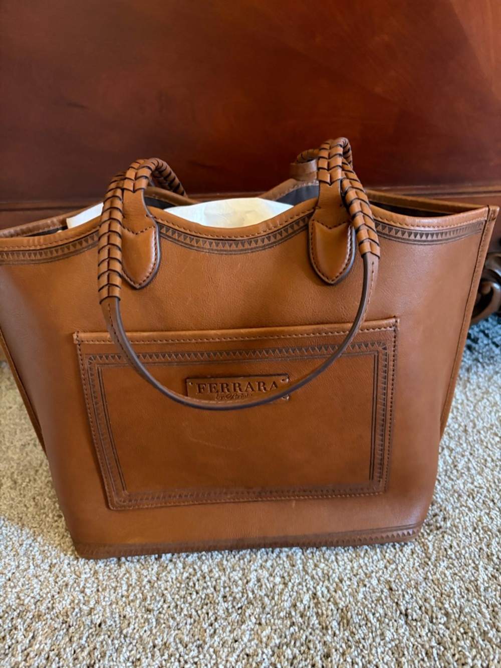 Brighton Riva Russet Leather Tote with Heart Charm - Picture 5 of 13